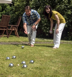 Traditional Garden Boules Set - 8 Chrome Boules